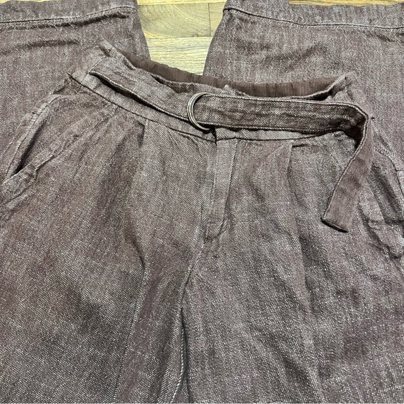 Free People Ainsley Belted Trouser Brown Size 6 - Picture 3 of 6